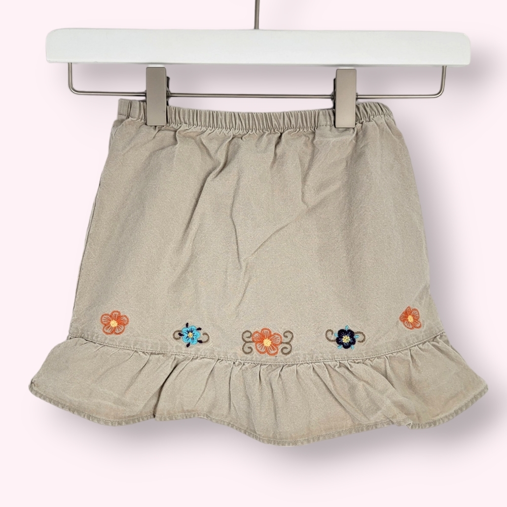 Toddler Girls Skirt With Flower Embroidery